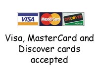 Visa, Master and Discover accepted Visa, Master and Discover accepted