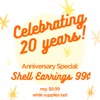 anniversary sale on shell earrings